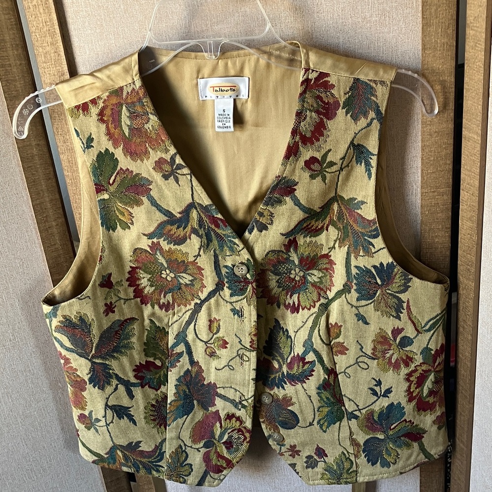 FINAL MARKDOWN Talbots Earthy Floral Vest petite small